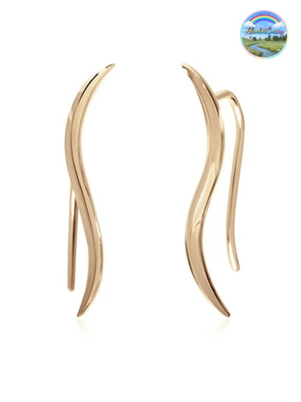 Sterling Silver Gold Plated Ear Climber Earrings for Women Trendy Gift